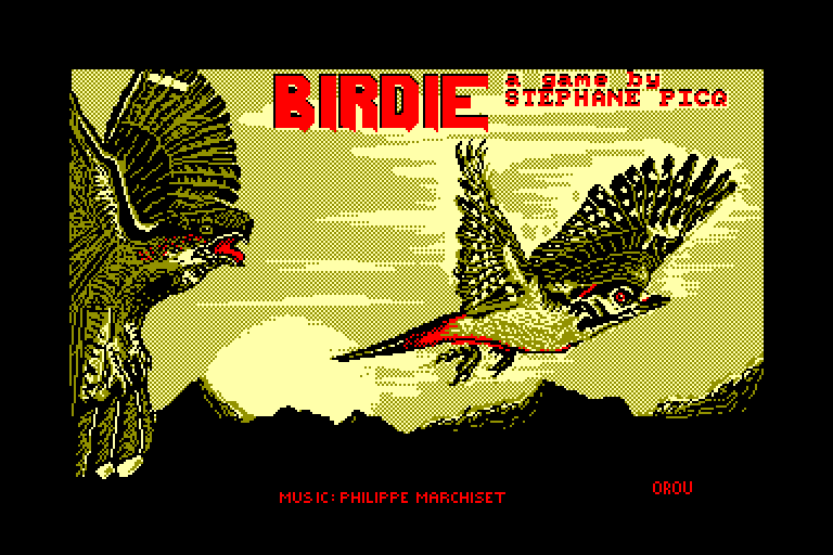 loading screen of the Amstrad CPC game Birdie