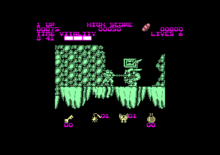 screenshot of the Amstrad CPC game Black tiger by GameBase CPC