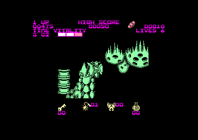 screenshot of the Amstrad CPC game Black tiger by GameBase CPC