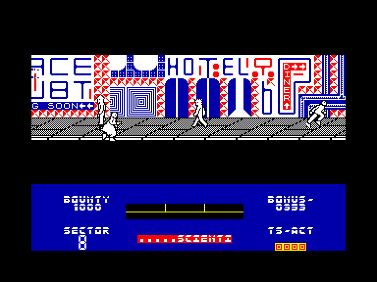 screenshot of the Amstrad CPC game Blade Runner by GameBase CPC