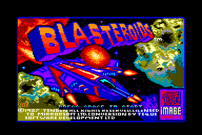 screenshot of the Amstrad CPC game Blasteroids by GameBase CPC