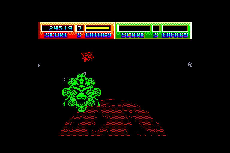 screenshot of the Amstrad CPC game Blasteroids by GameBase CPC