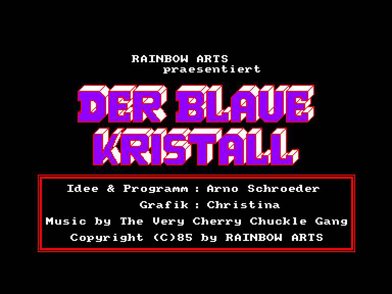 screenshot of the Amstrad CPC game Blaue Kristall by GameBase CPC