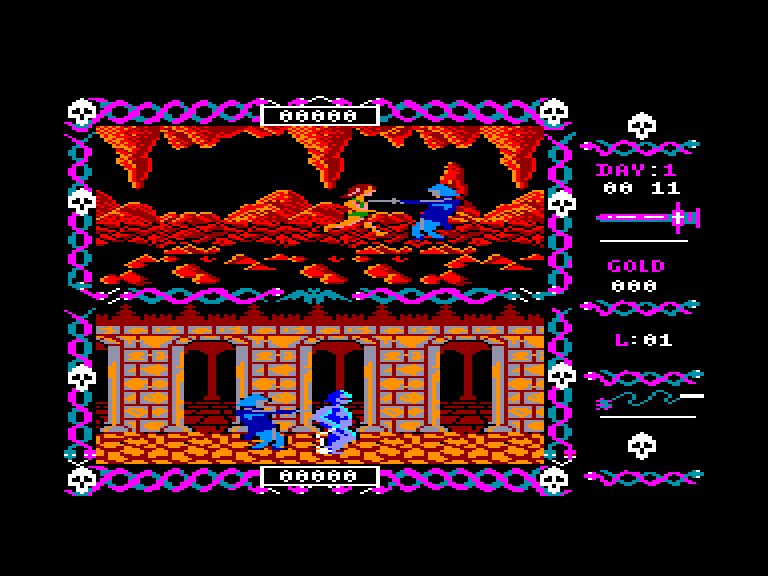 screenshot of the Amstrad CPC game Blood Valley by GameBase CPC