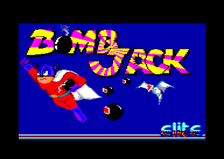 screenshot of the Amstrad CPC game Bomb Jack by GameBase CPC