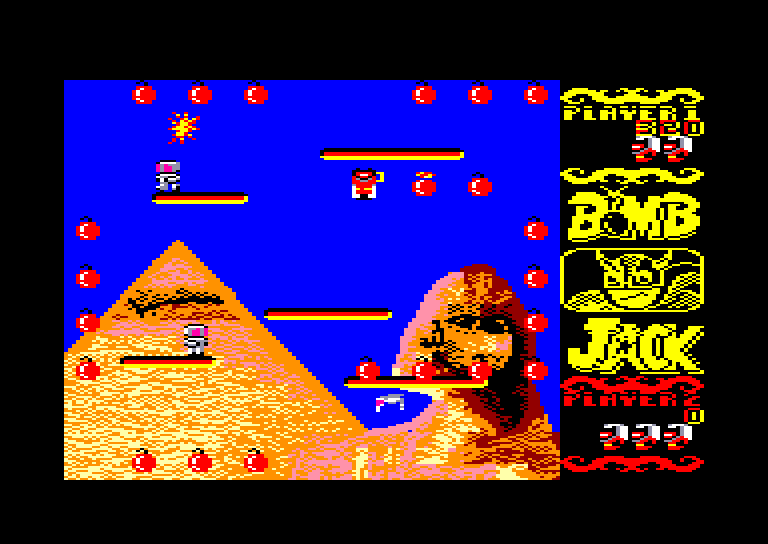 screenshot of the Amstrad CPC game Bomb Jack by GameBase CPC