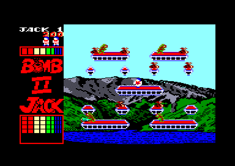 screenshot of the Amstrad CPC game Bomb Jack II by GameBase CPC