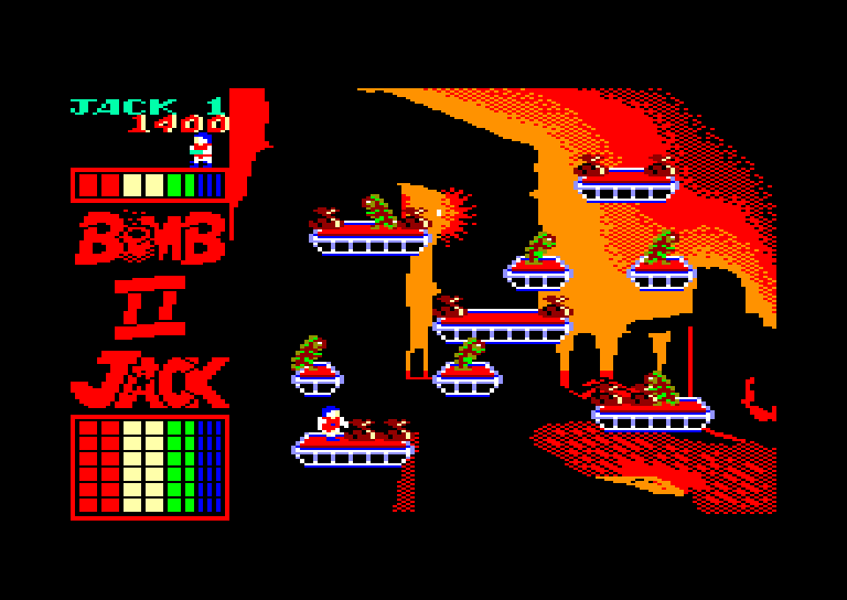 screenshot of the Amstrad CPC game Bomb Jack II by GameBase CPC