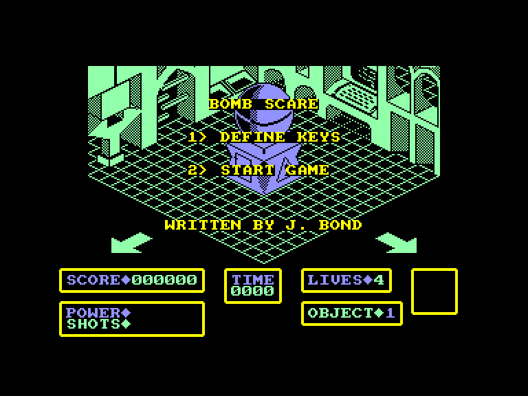 screenshot of the Amstrad CPC game Bomb Scare by GameBase CPC