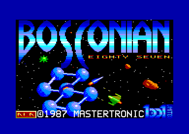 screenshot of the Amstrad CPC game Bosconian 87 by GameBase CPC