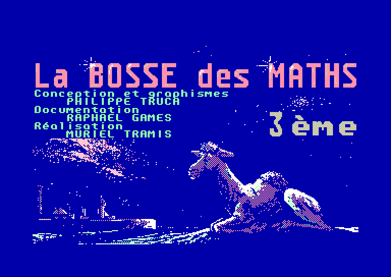 screenshot of the Amstrad CPC game Bosse des maths 3eme (la)
