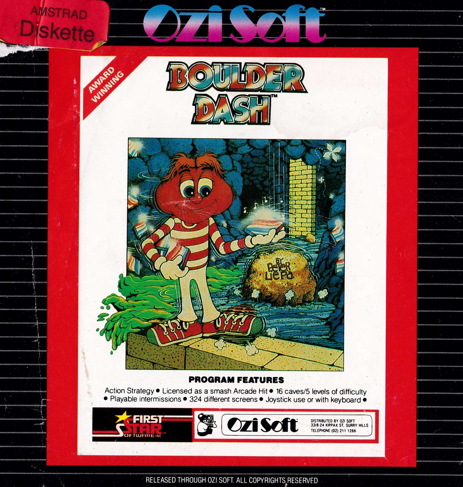 screenshot of the Amstrad CPC game Boulder Dash by GameBase CPC