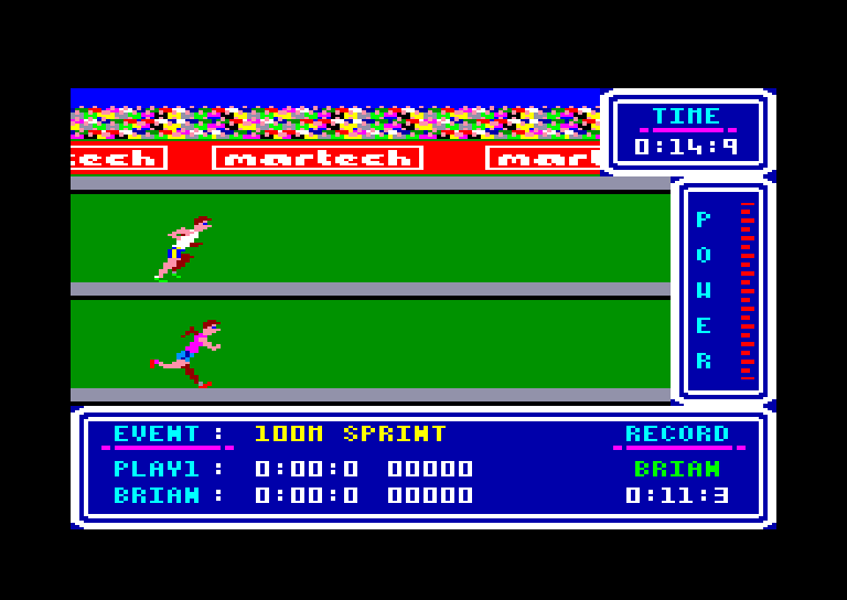 screenshot of the Amstrad CPC game Brian Jacks Superstar Challenge by GameBase CPC