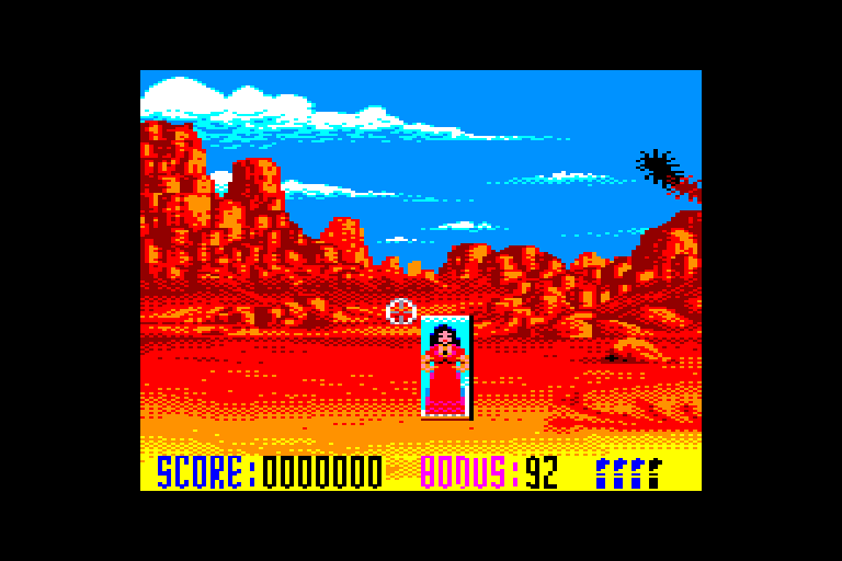 screenshot of the Amstrad CPC game Buffalo Bill's Rodeo Games by GameBase CPC