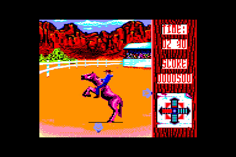 screenshot of the Amstrad CPC game Buffalo Bill's Rodeo Games by GameBase CPC
