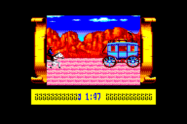 screenshot of the Amstrad CPC game Buffalo Bill's Rodeo Games by GameBase CPC