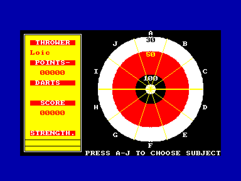 screenshot of the Amstrad CPC game Bullseye by GameBase CPC