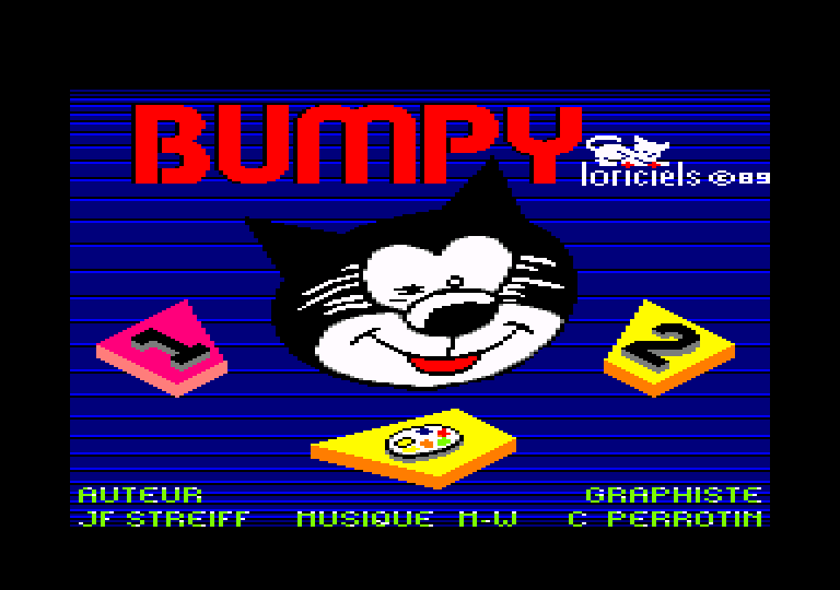 screenshot of the Amstrad CPC game Bumpy by GameBase CPC