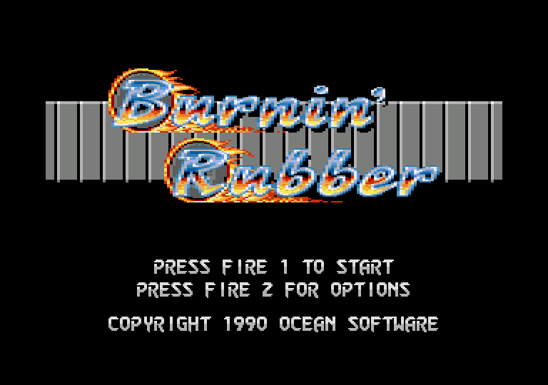 screenshot of the Amstrad CPC game Burnin' Rubber by GameBase CPC