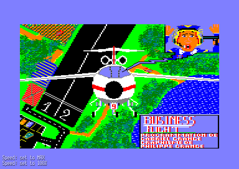 screenshot of the Amstrad CPC game Business flight by GameBase CPC