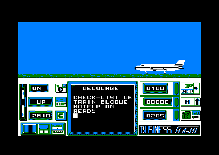 screenshot of the Amstrad CPC game Business flight by GameBase CPC