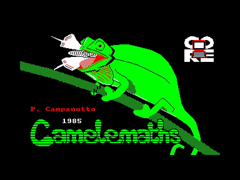 screenshot of the Amstrad CPC game Camelemaths by GameBase CPC