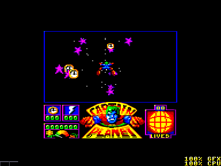 screenshot of the Amstrad CPC game Captain Planet and the Planeteers by GameBase CPC