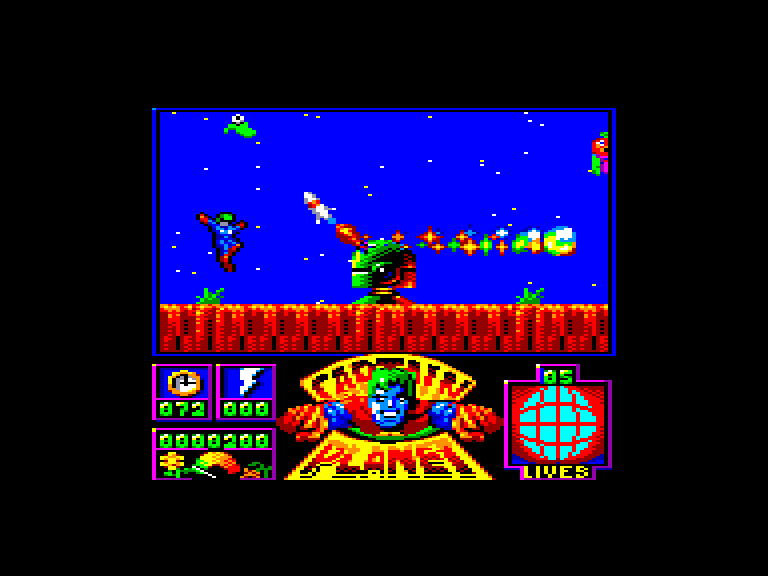 screenshot of the Amstrad CPC game Captain Planet and the Planeteers by GameBase CPC