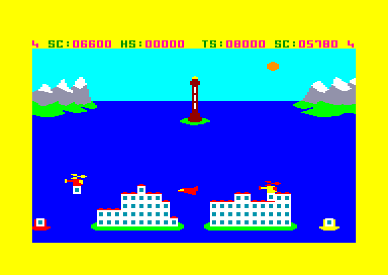 screenshot of the Amstrad CPC game Catastrophes by GameBase CPC