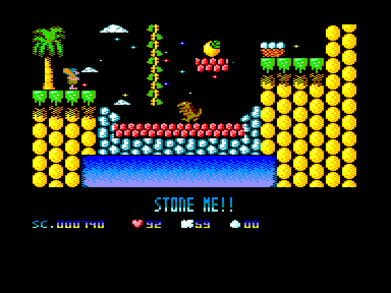 screenshot of the Amstrad CPC game Cavemania by GameBase CPC