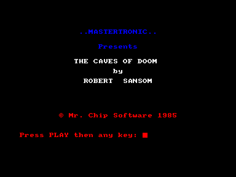 screenshot of the Amstrad CPC game Caves of Doom (the) by GameBase CPC