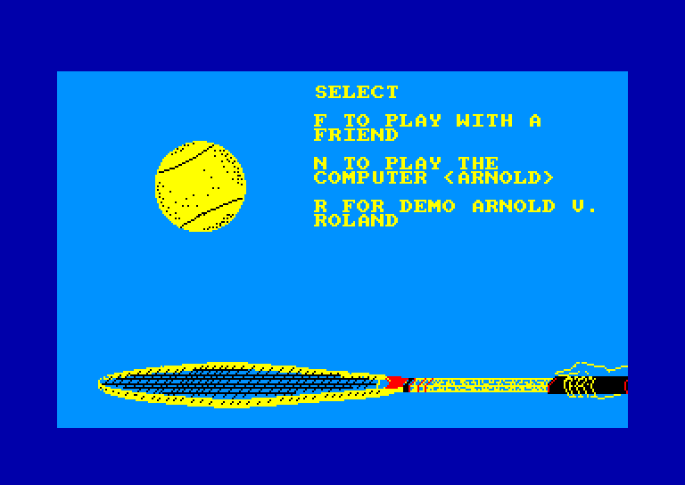 screenshot of the Amstrad CPC game Centre court tennis by GameBase CPC