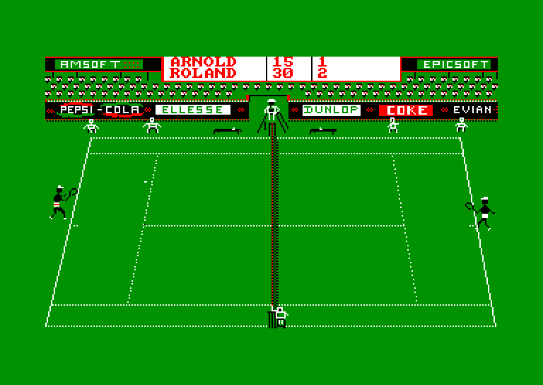 screenshot of the Amstrad CPC game Centre court tennis by GameBase CPC