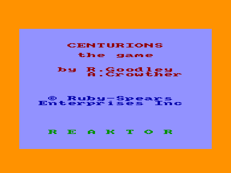 screenshot of the Amstrad CPC game Centurions by GameBase CPC