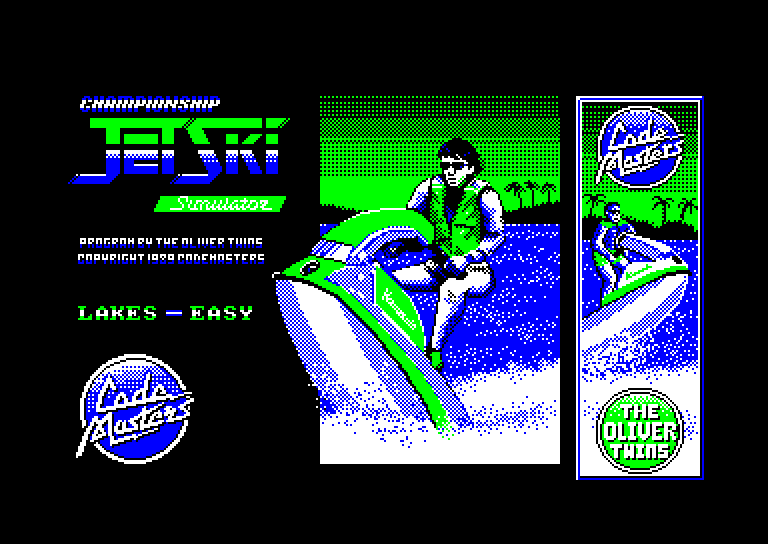 screenshot of the Amstrad CPC game Championship Jet Ski Simulator by GameBase CPC