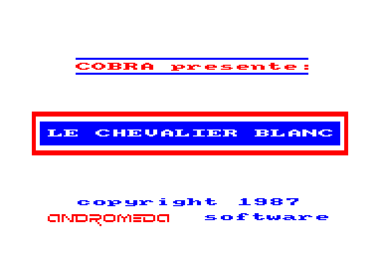 screenshot of the Amstrad CPC game Chevalier Blanc (le) by GameBase CPC