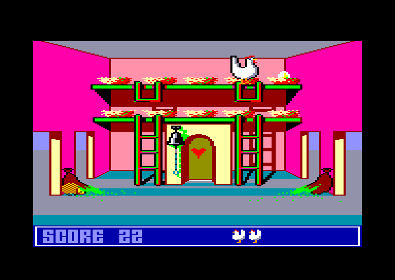 screenshot of the Amstrad CPC game Chickin chase by GameBase CPC