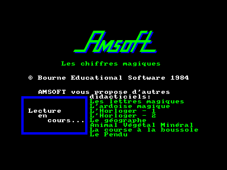 screenshot of the Amstrad CPC game Chiffres magiques (les) by GameBase CPC