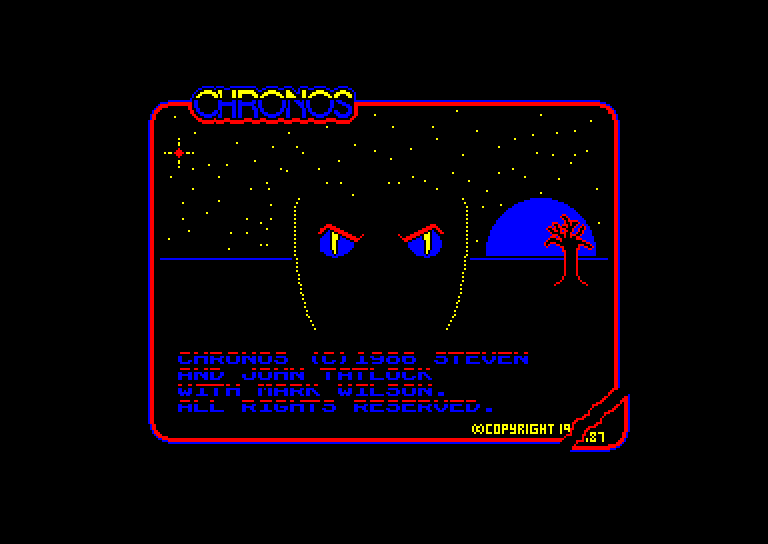 screenshot of the Amstrad CPC game Chronos by GameBase CPC