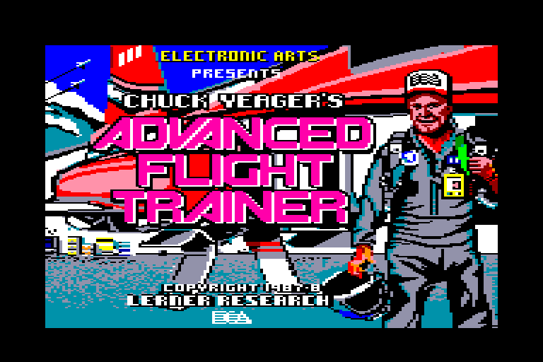 screenshot of the Amstrad CPC game Chuck yeager's advanced flight trainer by GameBase CPC