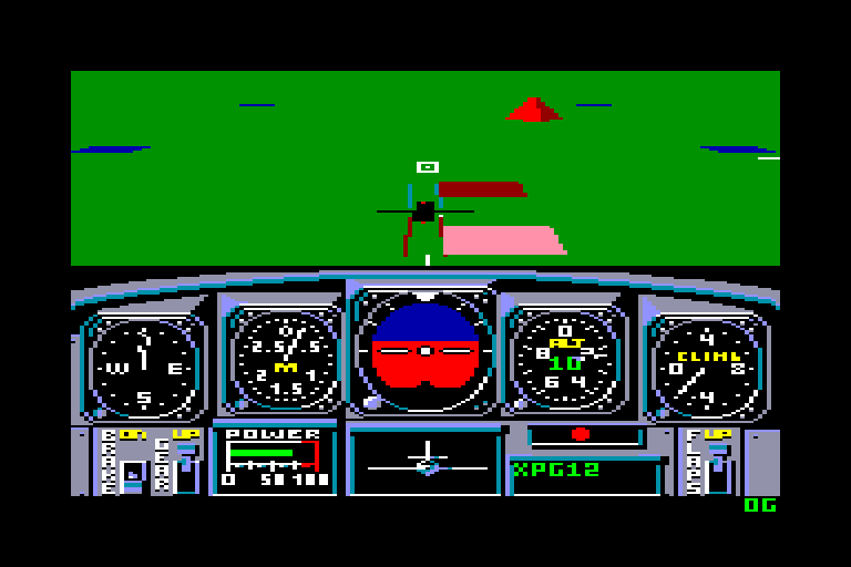 screenshot of the Amstrad CPC game Chuck yeager's advanced flight trainer by GameBase CPC