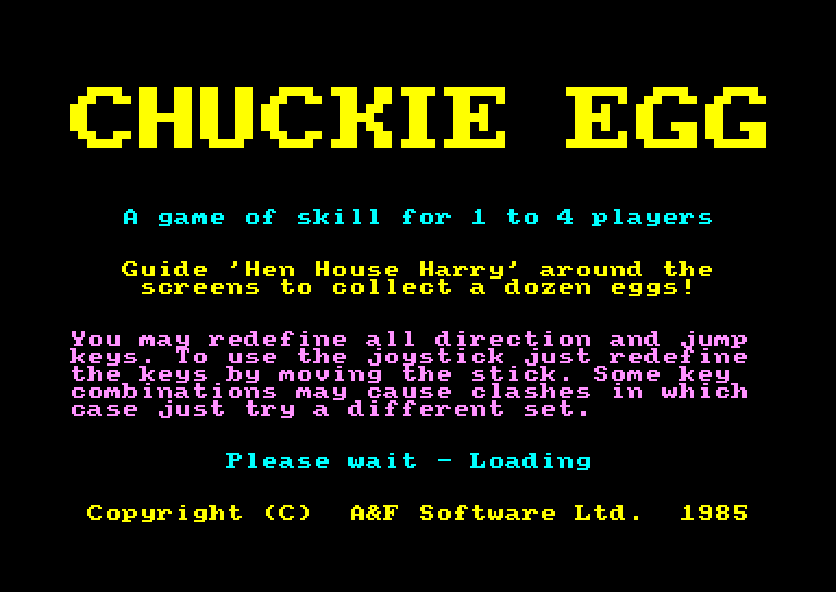 screenshot of the Amstrad CPC game Chuckie Egg by GameBase CPC