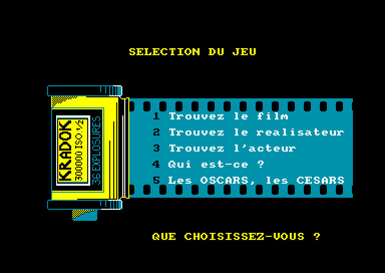 screenshot of the Amstrad CPC game Cine clap by GameBase CPC