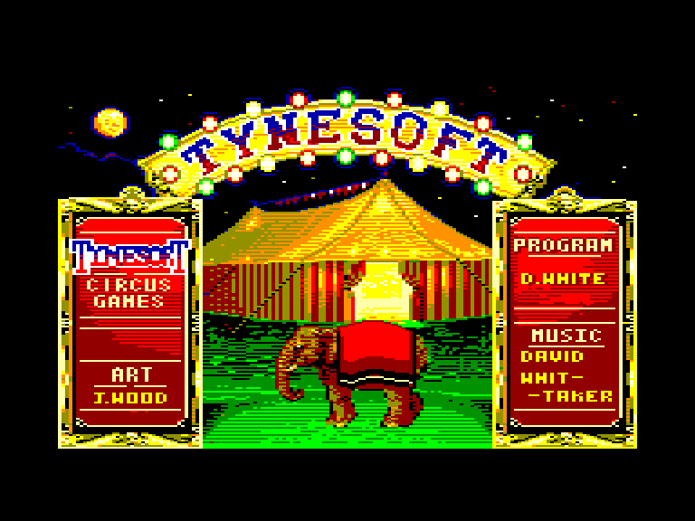 screenshot of the Amstrad CPC game Circus games by GameBase CPC