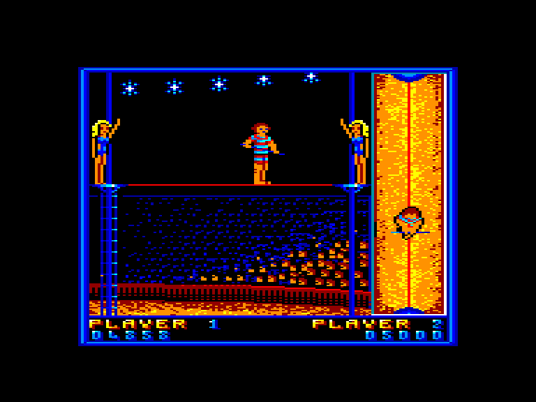 screenshot of the Amstrad CPC game Circus games by GameBase CPC