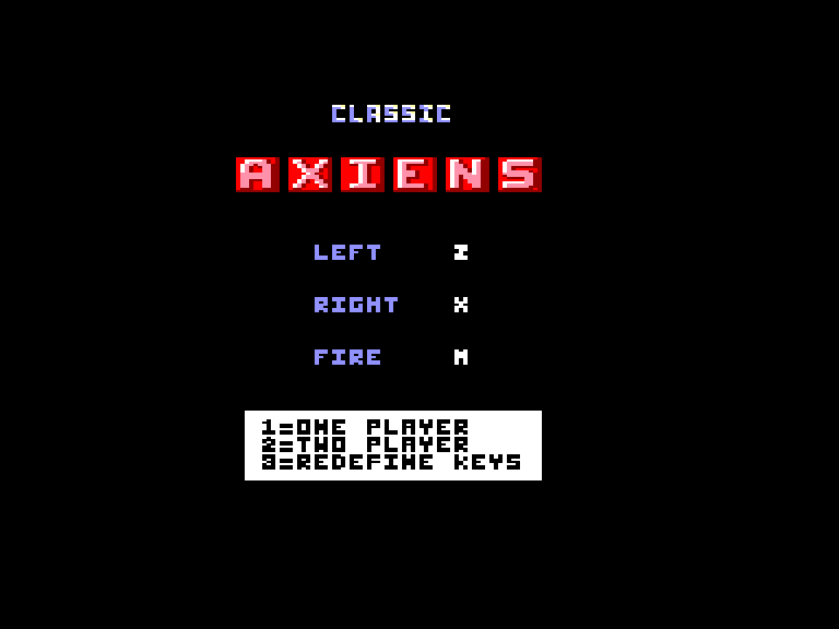 screenshot of the Amstrad CPC game Classic axiens by GameBase CPC