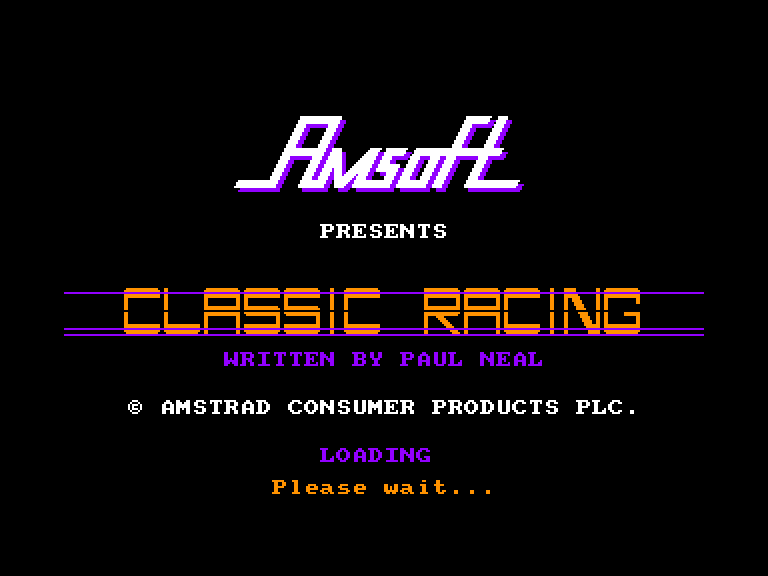 screenshot of the Amstrad CPC game Classic racing by GameBase CPC