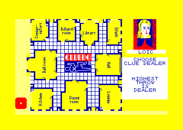 screenshot of the Amstrad CPC game Cluedo by GameBase CPC