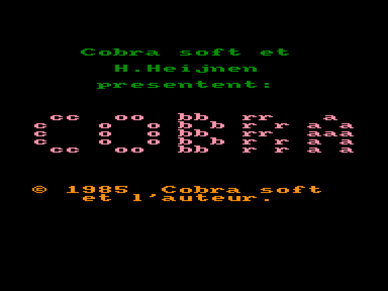 screenshot of the Amstrad CPC game Cobra (cobra soft) by GameBase CPC