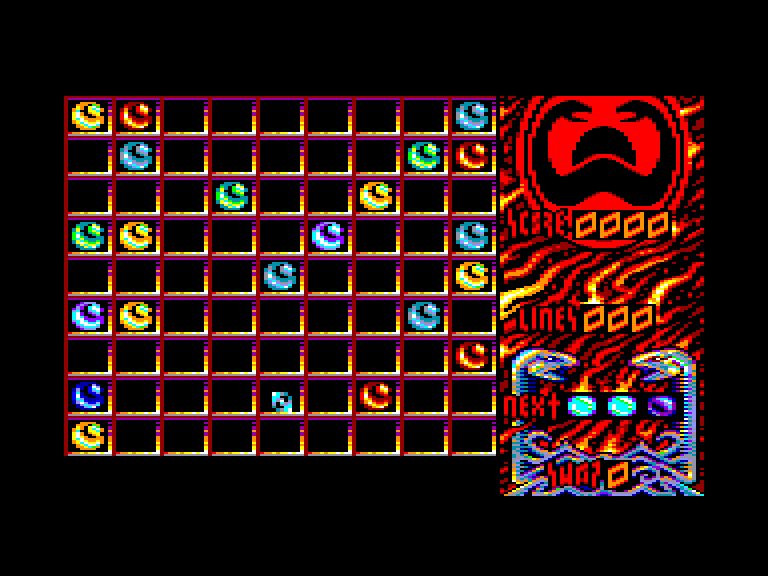 screenshot of the Amstrad CPC game Color Lines by GameBase CPC